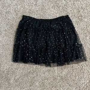 Justice Black Glitter Skirt - Size 16
